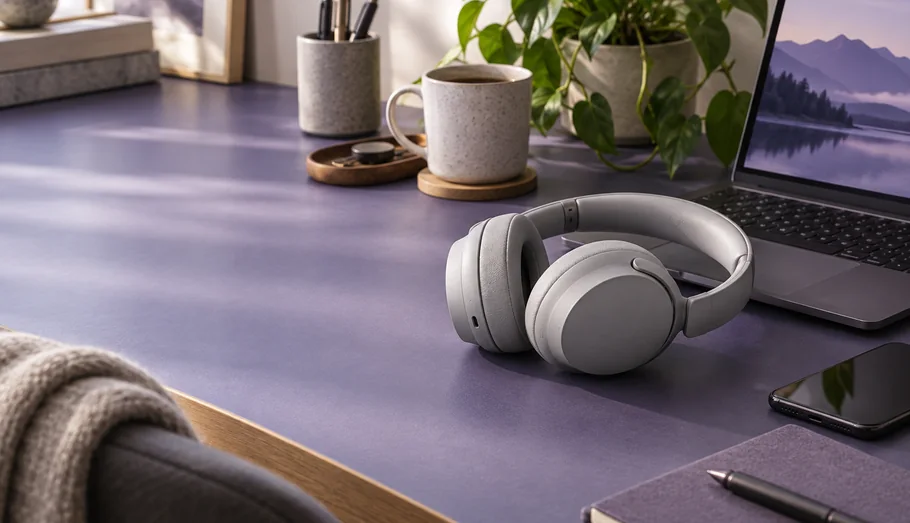 Pulse Quiet 7 in the home-spotlight-headphones composition