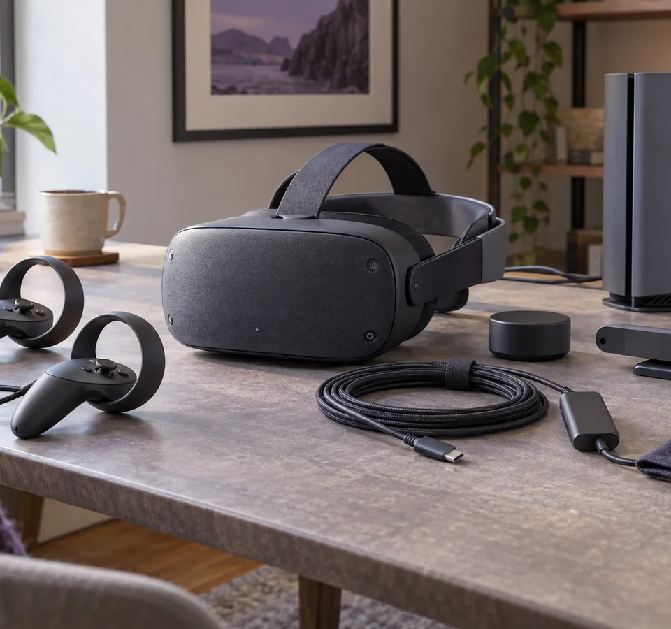 A coherent fictional virtual-reality kit in a prepared play space