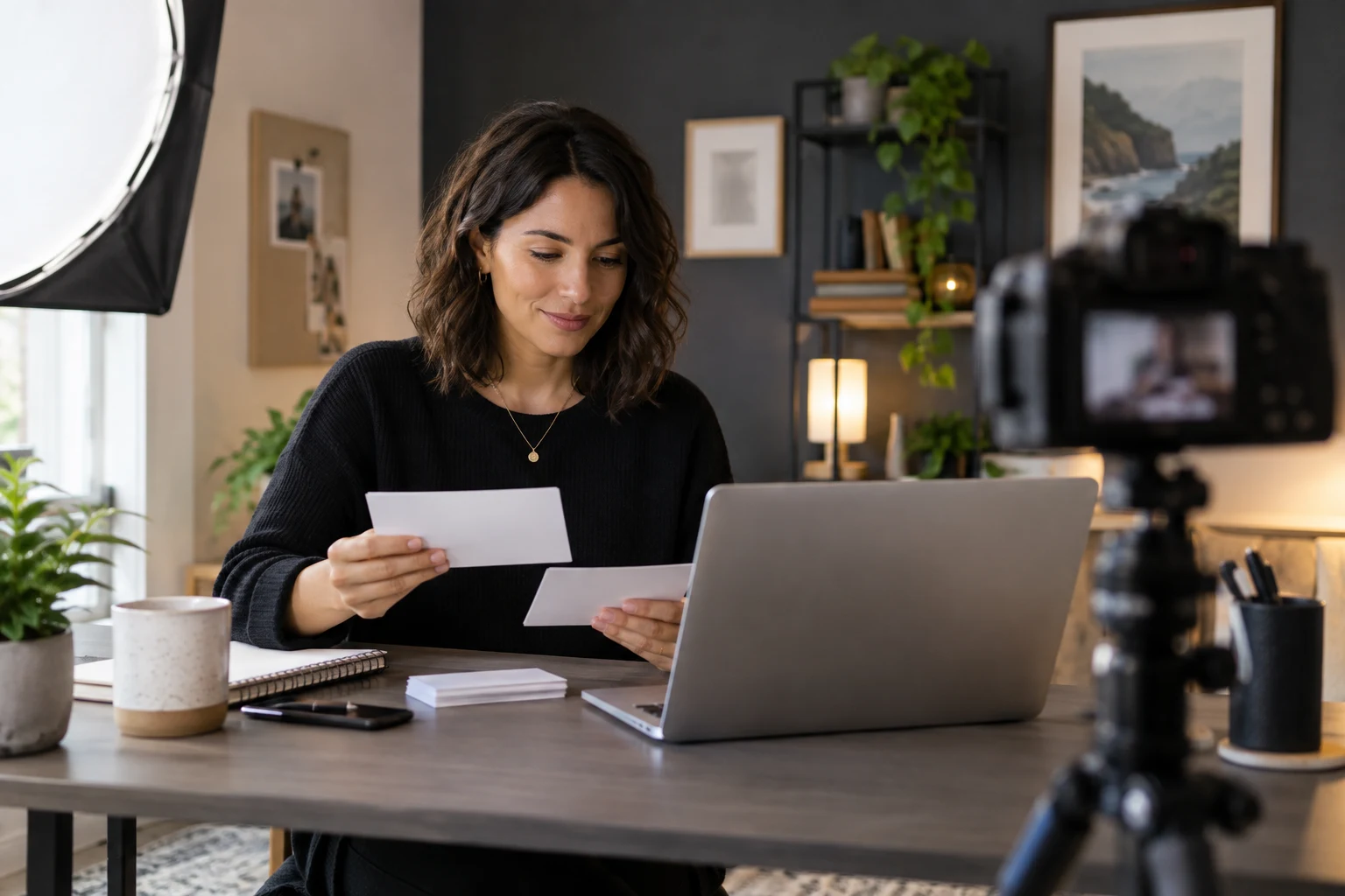 A facilitator preparing an online learning session