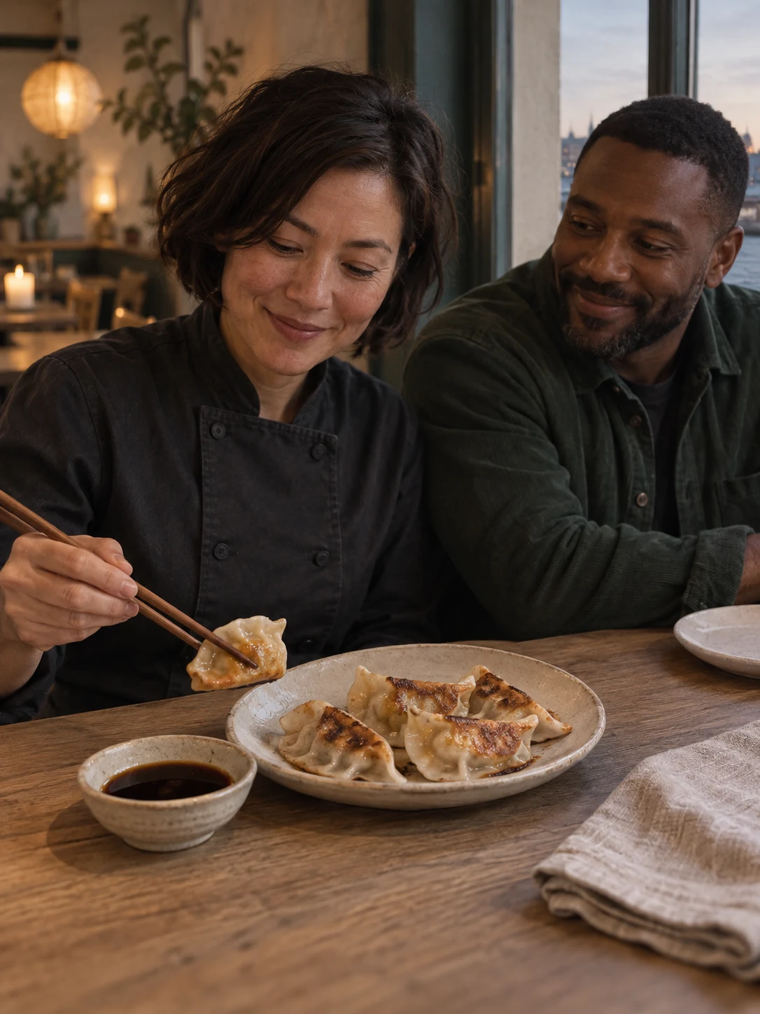 Folded mushroom dumplings with browned bases. Independent composition supporting this article; food must match the linked recipe.