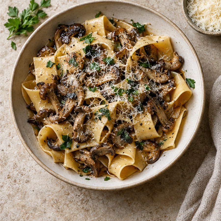 Wild mushroom pappardelle