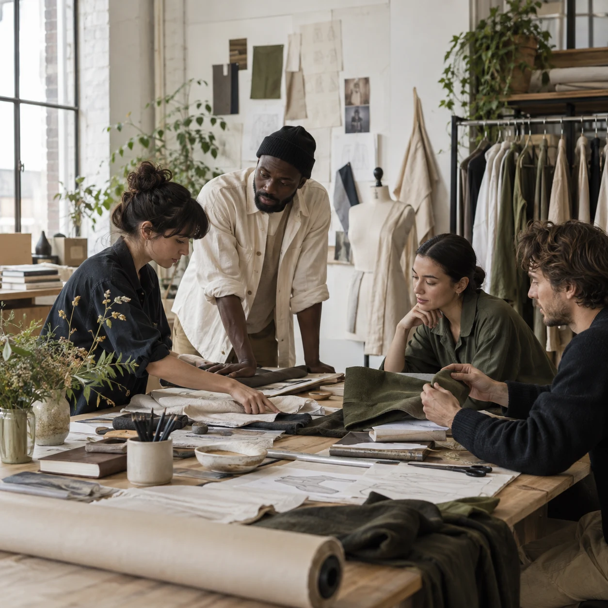 A shared table at the fictional Veld & Fold studio