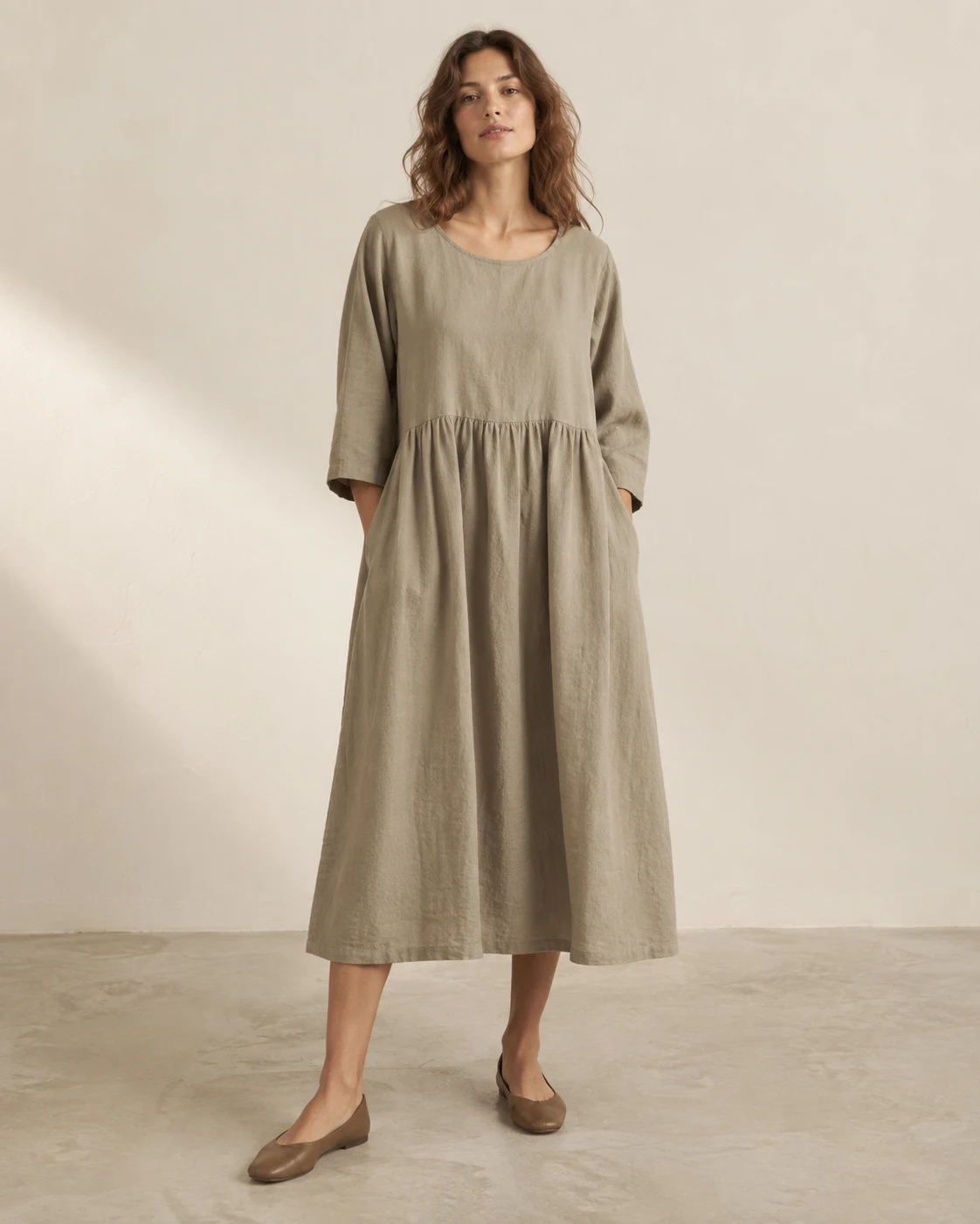 Grey Day Dress in Reed