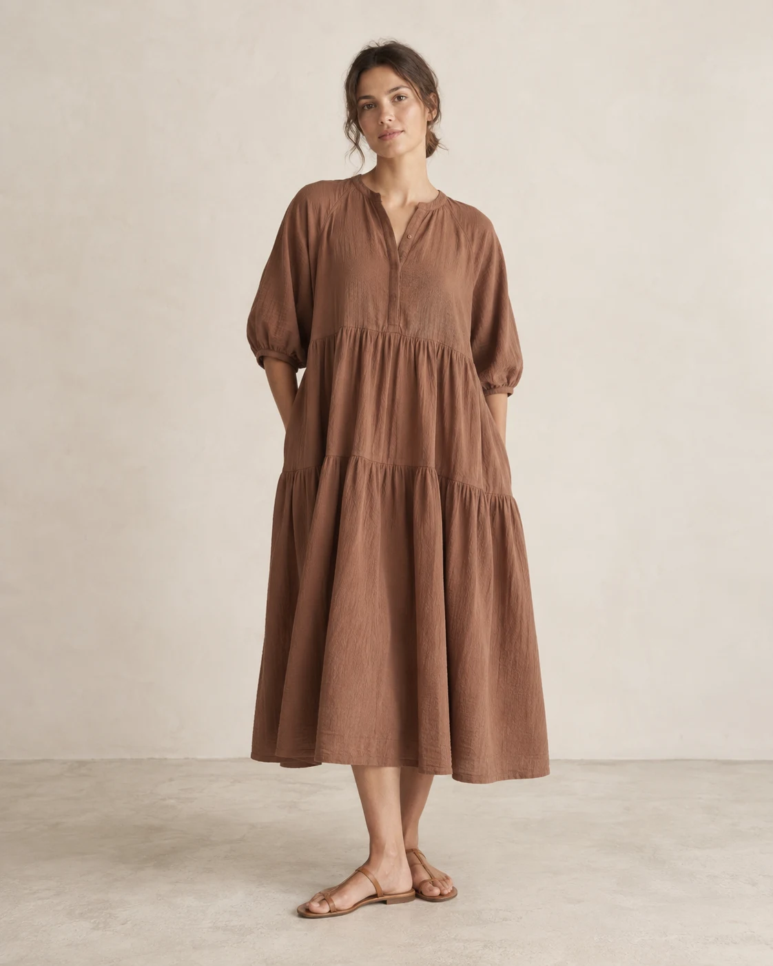 Fenn Day Dress in Clay