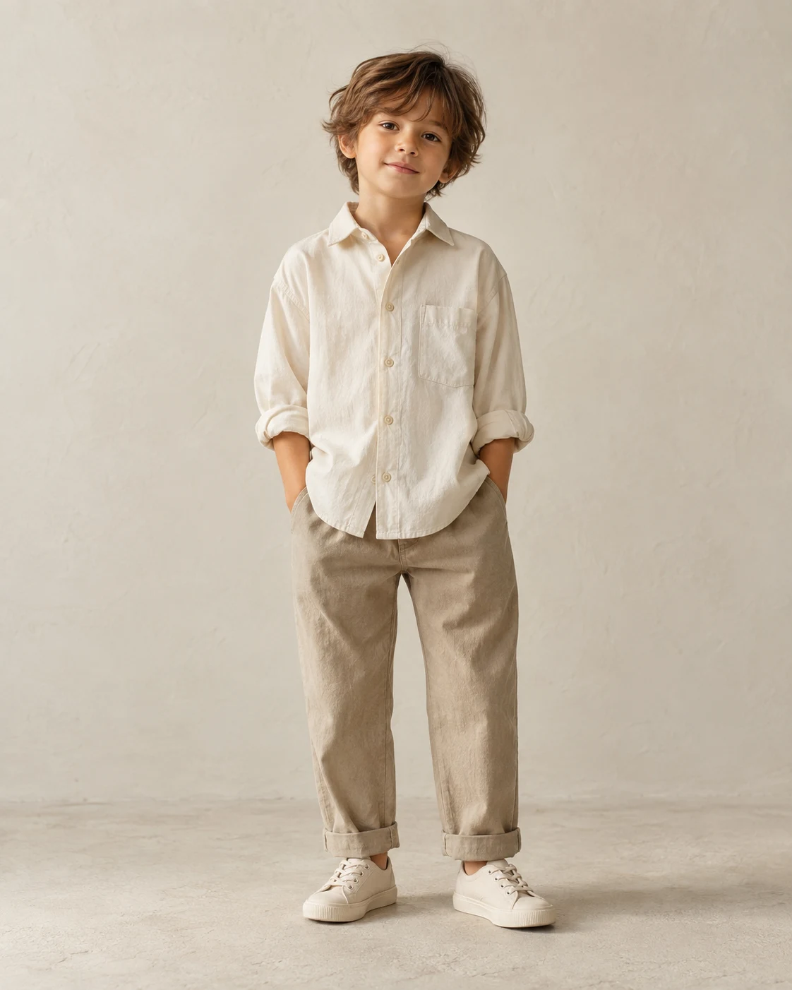 Grey Everyday Shirt in Ecru